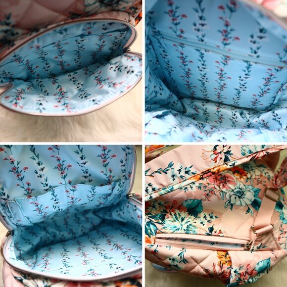 NWOT Vera Bradley XL Campus Backpack & Small Backpack — Peach Blossom Bouquet - Picture 6 of 8